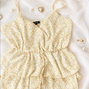 Yellow Ditsy Floral Top